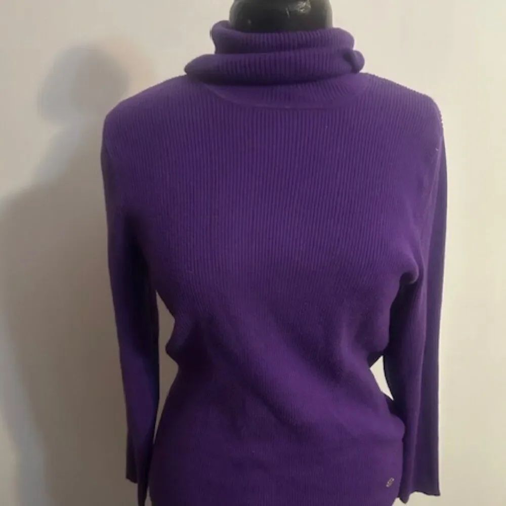 Lauren Ralph Lauren Purple knit turtleneck sweater, size 2X